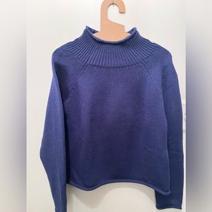 J. Crew Navy Blue, Relaxed Fit, Roll-neck Sweater; Size S; Never Worn!